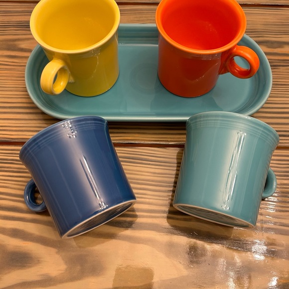 HLC Fiestaware USA ring handle mug set/ Fiestaware bread plate tray - Picture 8 of 11